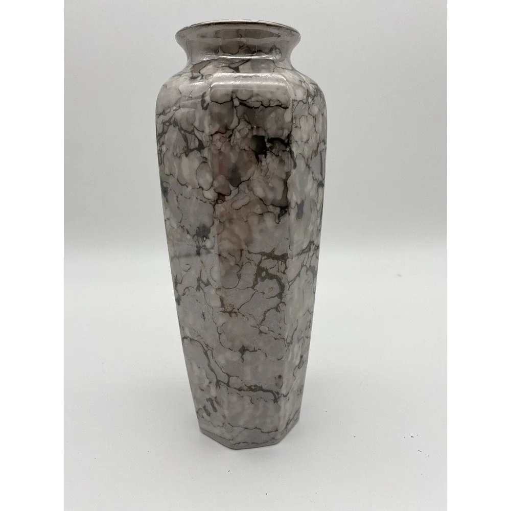 Vintage Shades‎ Of Gray Marbled Opalescents Vase 8